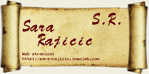 Sara Rajičić vizit kartica